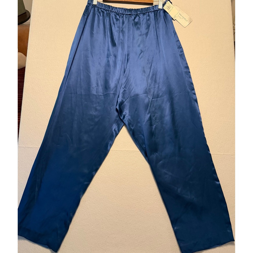 Adrianna Papell Vintage Deadstock Silk Pull On Pants Blue Evening Women Size 1X